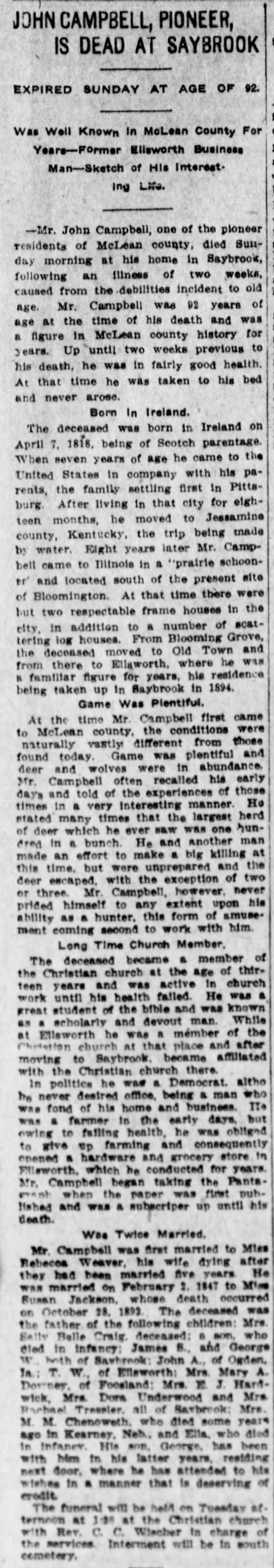 Clipping from The Pantagraph